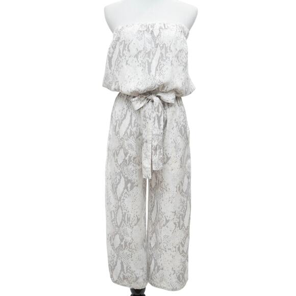 Vintage Havana Snakeskin Print Strapless Summer Pant Jumpsuit Size Medium - Picture 1 of 12